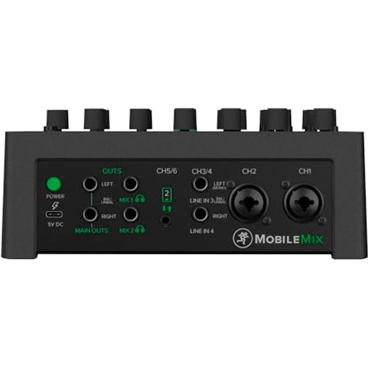 Mackie MobileMix 8-Kanal-Mischpult mit USB-Stromversorgung, Live-Sound und Streaming, Schwarz – Bild 3