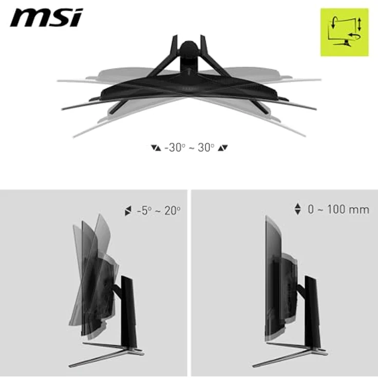 MSI MAG 321CUPDE QD-OLED, 32 Zoll UHD Curved Gaming Monitor mit 165Hz, 0,03ms Reaktionszeit, 99% DCI-P3, DisplayHDR True Black 400, DP 1.4a, HDMI 2.1, USB Type-C – Bild 4