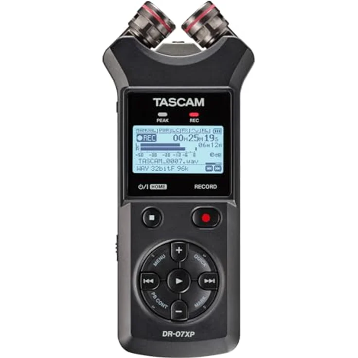 Tascam DR-07XP, Portabler 2 Kanal Recorder mit 32-Bit-Float-Auflösung, USB Audio Interface und 512GB microSDXC Unterstützung – Bild 1