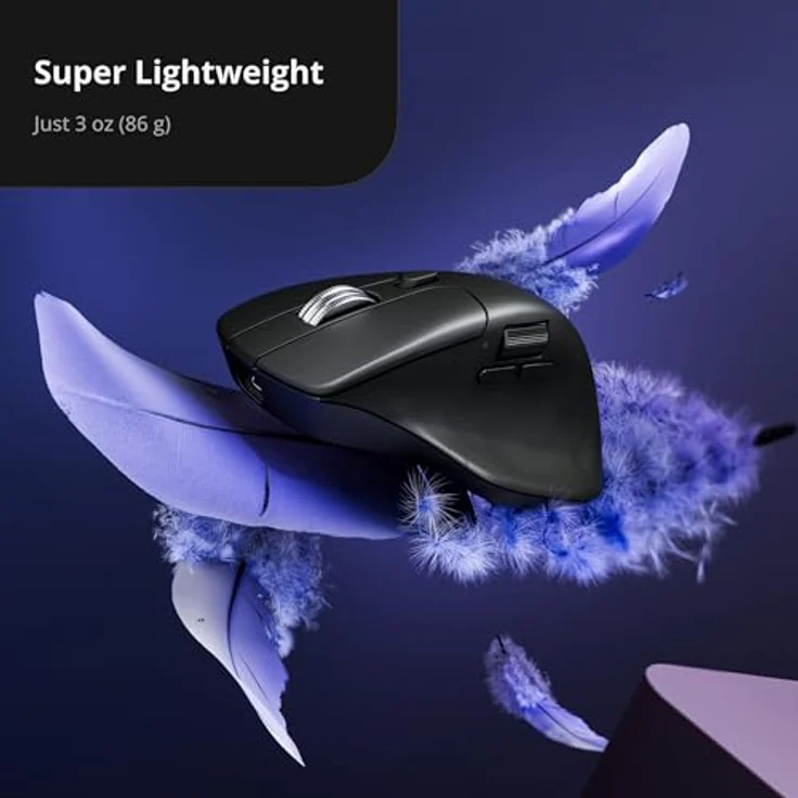 KEYCHRON Keychron M6 8K, Kabellose Ultra Silent Maus mit ergonomischem Design, schwarz – Bild 7