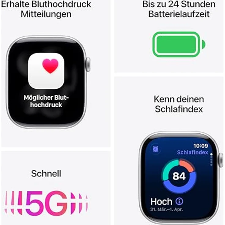 Apple Watch Series 11 Cellular, 42 mm, Titaniumgehäuse Natur, Sportarmband Grau - S/M – Bild 2