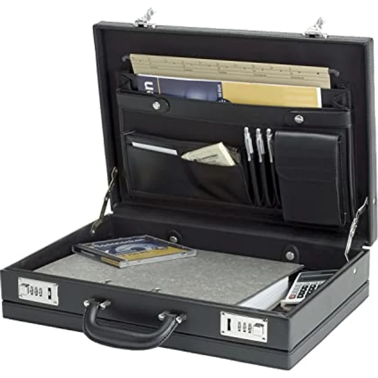 Alassio 92300 - Attachékoffer PONTE, aus Lederimitat, ca. 44,5 x 33 x 10 cm, schwarz – Bild 2