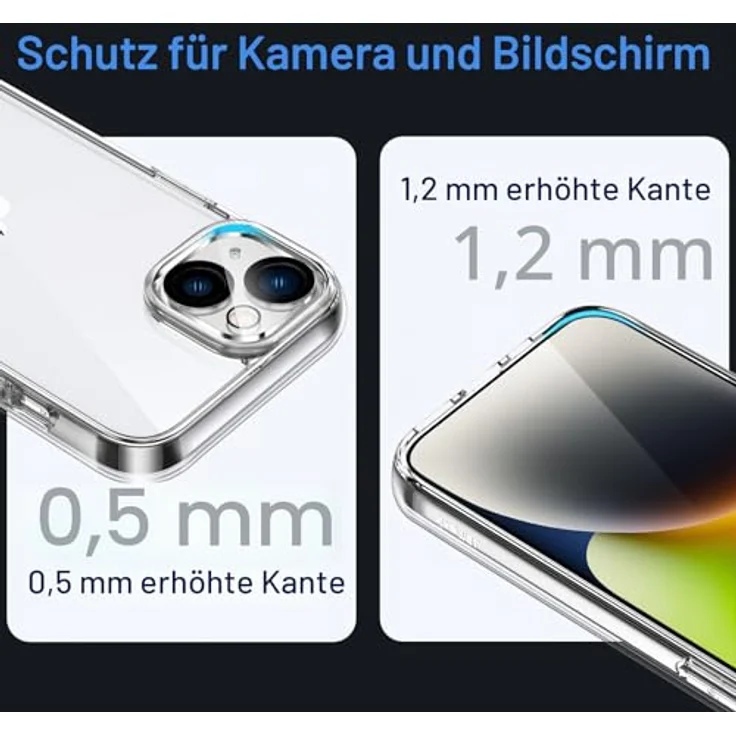 JETech iPhone 14 Hülle, Anti-Vergilbung, Transparente Rückseite, Stoßdämpfung, Kabelloses Laden – Bild 5