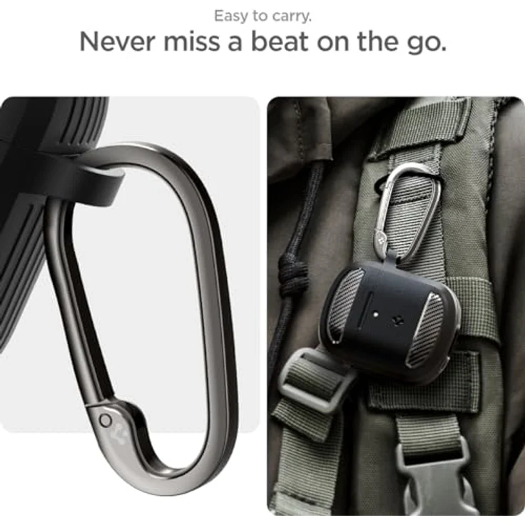 Spigen Rugged Armor Hülle Kompatibel mit Google Pixel Buds Pro 2 (2024) und Pixel Buds Pro 1 (2022) - Matt Schwarz – Bild 4