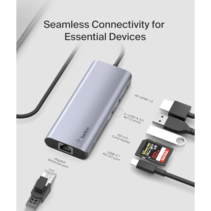 Belkin CONNECT USB-C 6-in-1 Multiport-Adapter AVC008btSGY – Bild 6