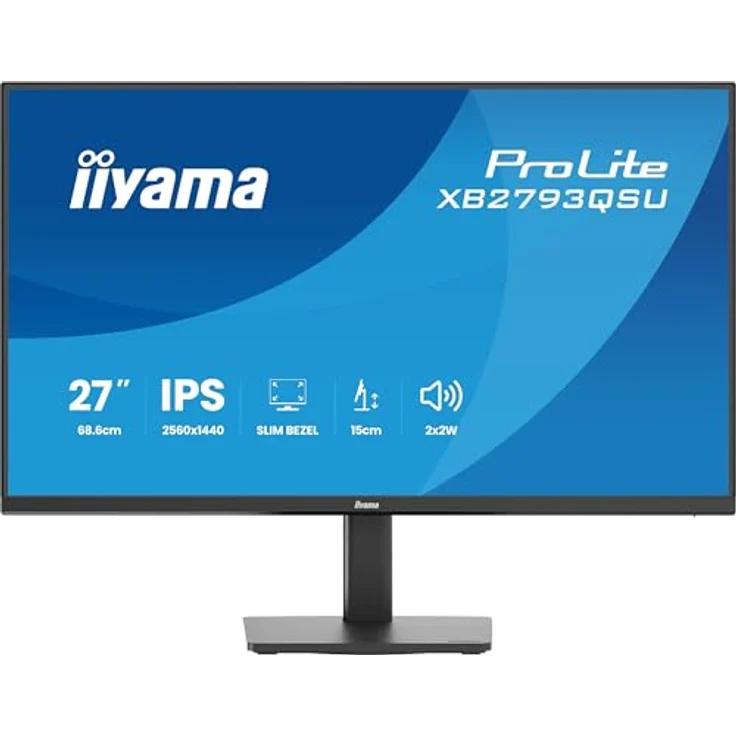 iiyama Prolite XB793QSU-B1, 68,5 cm (27") QHD IPS LED-Monitor mit Höhenverstellung, Pivot, Adaptive Sync, schwarz – Bild 2