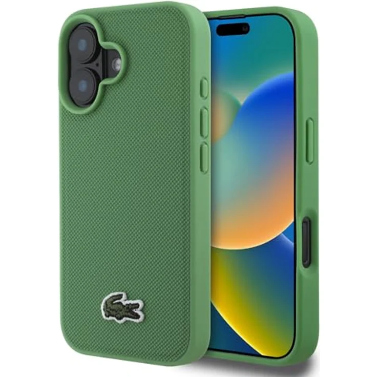 CG MOBILE Lacoste Schutzhülle für iPhone 16, bestickt, Grün – Bild 1