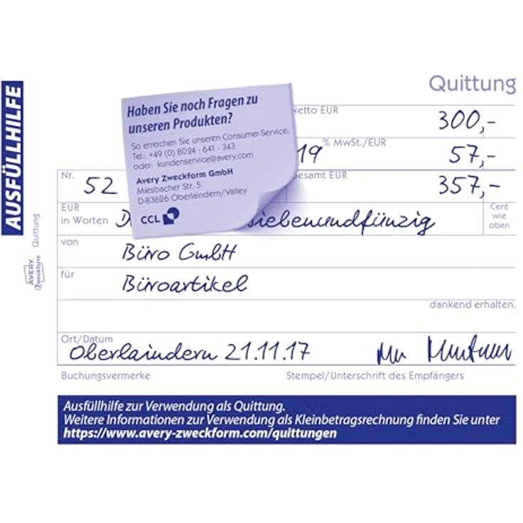 Avery Zweckform 1735 Quittungsblock A6 quer – Bild 4