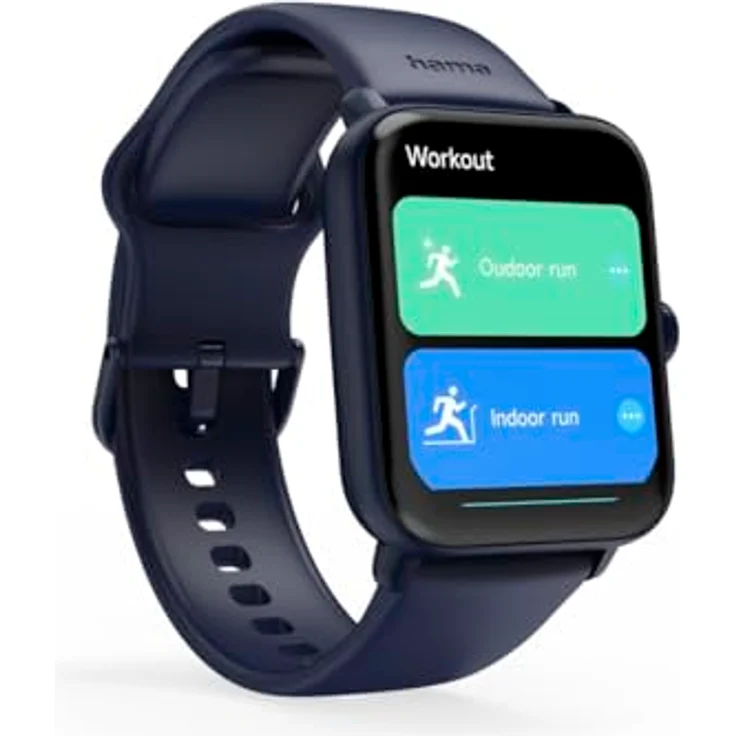 Hama Smartwatch 6010 (Farbdisplay 1,65“, Telefonfunktion, GPS, wasserdicht, Whatsapp, Email, Sprachassistent, Schlaftracker, 100 Sportmodi + Trainingspläne, Schrittzähler, Pulsmesser, Kalorien etc) blau – Bild 5