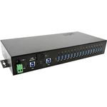 Exsys EX-1526HMVS, 16-Port USB 3.2 Gen1 Managed Metall HUB mit 15KV ESD Überspannungs-Schutz und LED Statusanzeigen