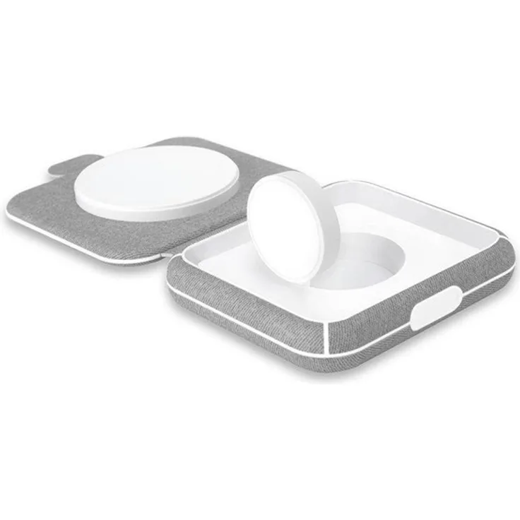 Puro Power Go 2-in-1 Charging Module, graues und weißes kabelloses Ladegerät für Smartphone und Kopfhörer