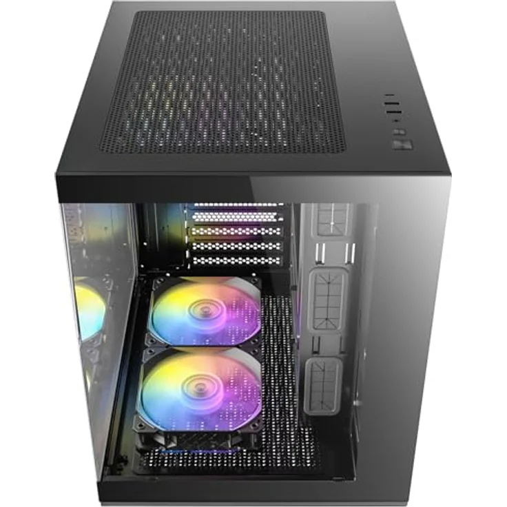 Antec CX60M ARGB Mini Tower Gehäuse, Micro-ATX, gehärtetes Glas, schwarz, mit optimiertem Airflow und Unterstützung für Flüssigkeitskühlung – Bild 10