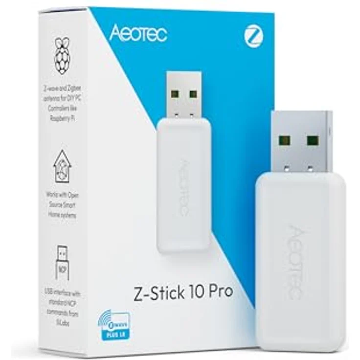 Aeotec Z-Stick 10 Pro, USB Smart Home Hub mit Dual-Radio für Z-Wave und Zigbee, Weiss – Bild 1
