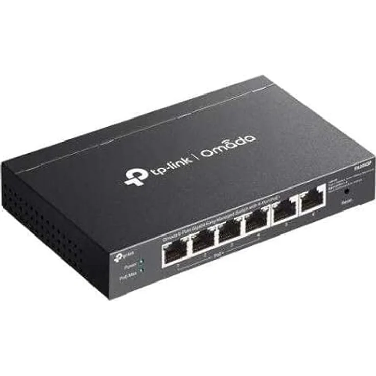 TP-Link Omada ES206GP, 6-Port Gigabit Netzwerk Switch mit PoE+ Funktionen, Schwarz – Bild 2