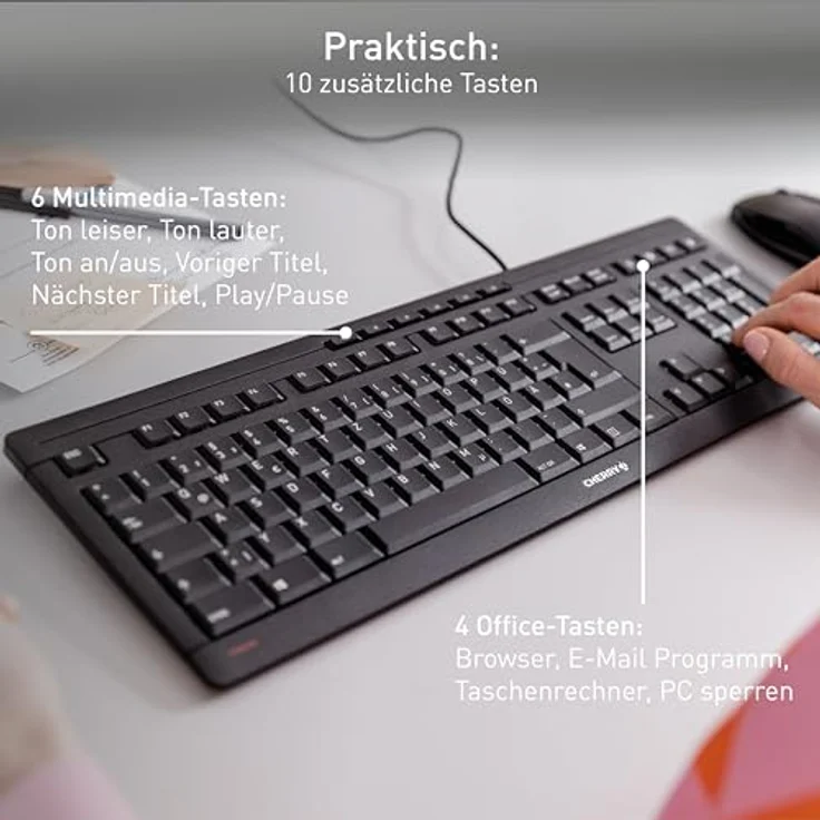 CHERRY STREAM - Tastatur - USB - GB QWERTY - CHERRY SX - Schwarz (JK-8500GB-2) – Bild 3