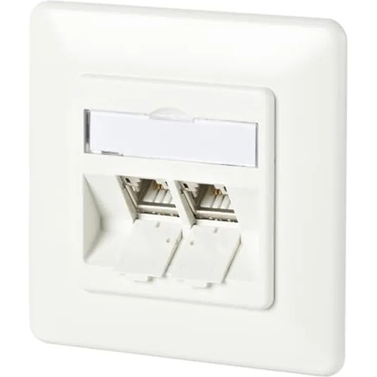 BTR 130B11D21002-E Datendose C6A modul 2 Port 180°M UP Unterputz reinweiss