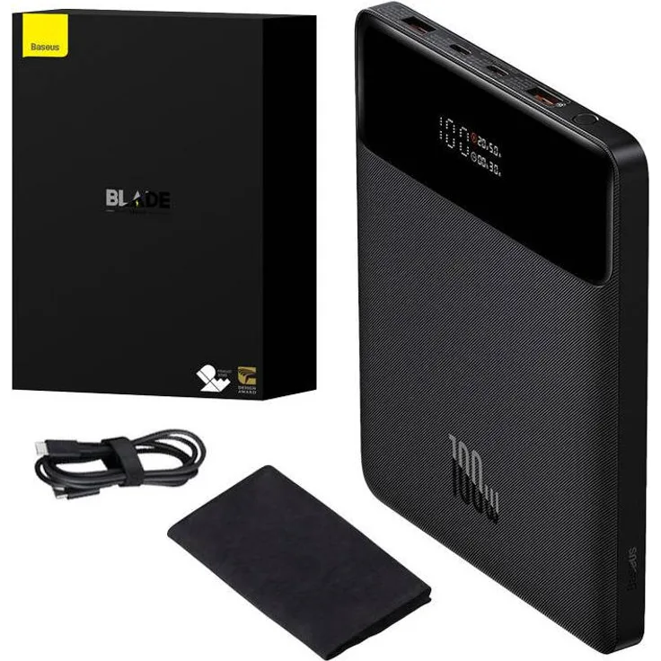 Baseus Blade Series Powerbank, Schwarz (20000 mAh, 100 W, 74 Wh)