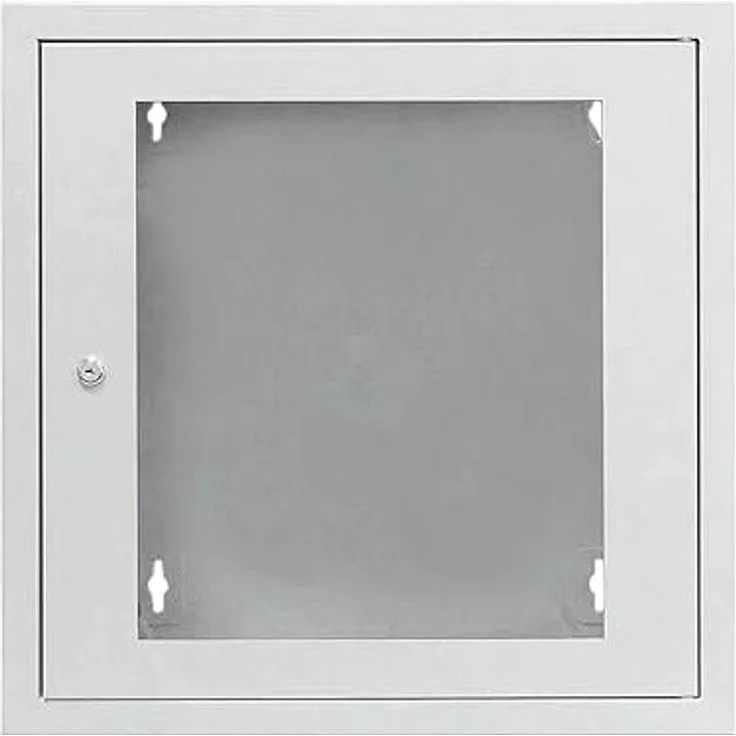 DSIT 3HE Wandschrank, Weiß Glastür, 185mm tief, abschließbar, vertikale Montage, max. Einbautiefe 230mm – Bild 2