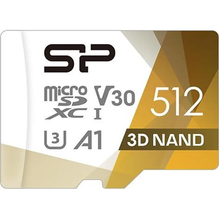 Silicon Power Superior Pro (microSDXC, 512 GB, U3, UHS-I), Speicherkarte, Gelb, Weiss