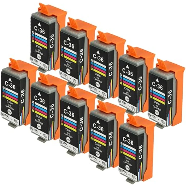 vhbw Tintenpatrone für Canon Pixma IP110, IP100P, ip100, IP100v, 10er Pack, mehrfarbig (B/C/M/Y), 13 ml – Bild 1