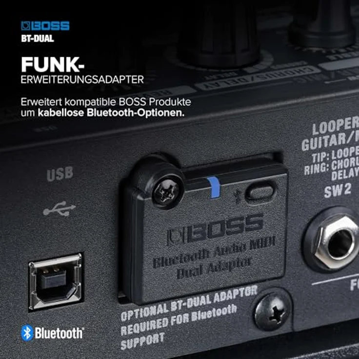 BOSS BT-DUAL, Bluetooth Audio MIDI Dual-Adapter für Katana Gen 3, ME-90 und kompatible BOSS/Roland Produkte, kabelloses Streaming und Steuerung – Bild 3