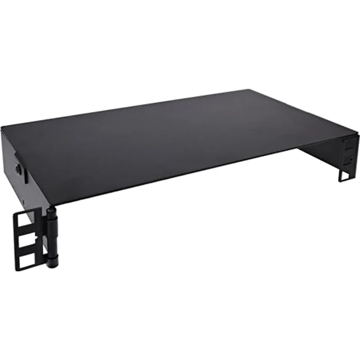 InLine 10 Zoll Mini Rack, Wandmontage mit 1HE, stabile Metallhalterung pulverbeschichtet in schwarz, 15,2 cm tief, für Netzwerkkomponenten, Modell 10101B – Bild 2