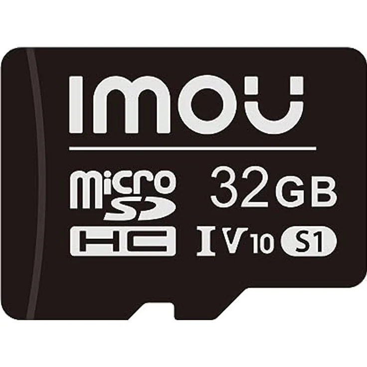 Imou 32GB microSD Speicherkarte (UHS-I, SDHC, C10/U1/V10, Lesegeschwindigkeit 90 MB/s, Schreibgeschwindigkeit 20 MB/s, schwarz) – Bild 1