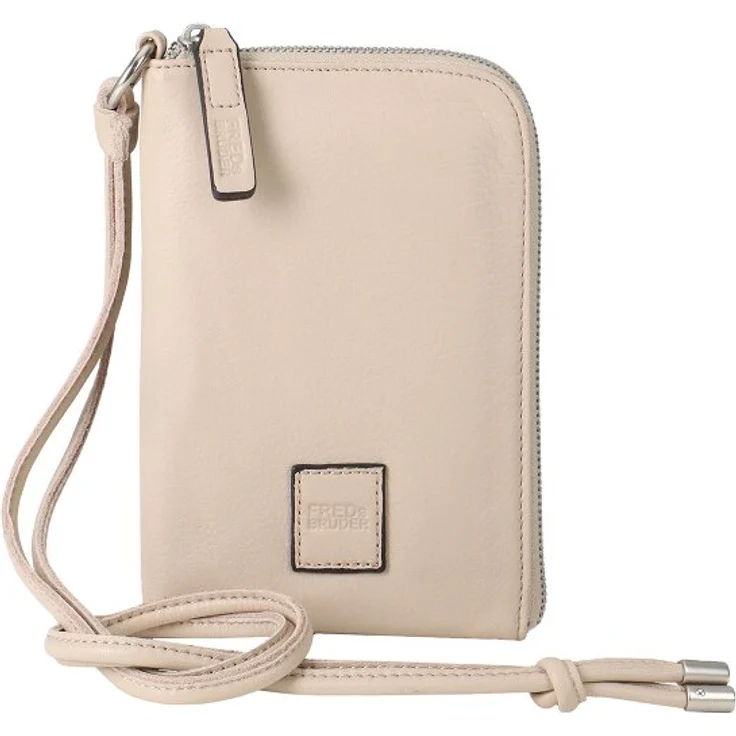 FredsBruder FB Handytasche aus 100% Leder, beige, 13 cm x 2.5 cm x 19 cm
