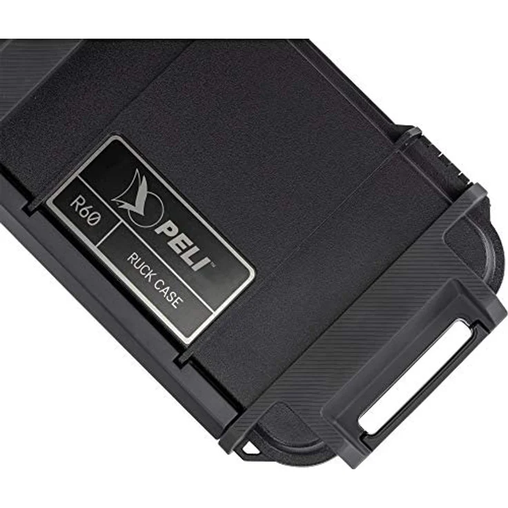 PELI R60 Ruck Schutzbehälter, wasserdichte Aufbewahrungslösung für kleine elektr. Geräte und Werkzeuge bei Outdoor-Abenteuern, IP68 Wasserdicht und staubdicht, 2,32L Fassungsvermögen, Farbe: Schwarz – Bild 10
