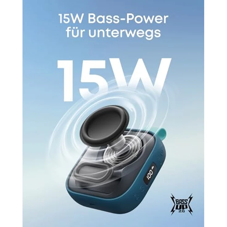 soundcore Boom Go 3i, tragbarer Bluetooth-Lautsprecher mit 15W Sound, 24h Spielzeit, IP68 wasserdicht, RGB Lichtshow, Ladefunktion, Blau – Bild 2
