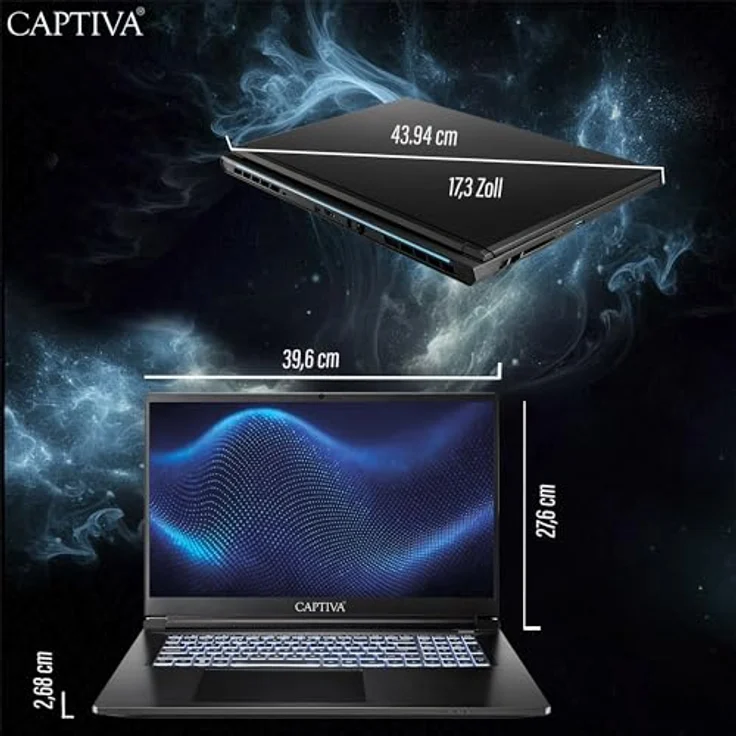 Captiva Advanced Gaming I94-378GE, 17.3" Laptop mit Intel Core i7-13620H, 64 GB RAM, 2 TB SSD, NVIDIA GeForce RTX 5070, Schwarz – Bild 5