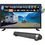 Reflexion_TV LDDW27iSB+ | DVD-Player | Smart-TV | 27 Zoll | für Wohnmobile und Wohnwagen | 12V KFZ-Adapter | mit Soundbar | Full-HD Auflösung | HDMI, WLAN, Bluetooth | erschütterungsfest, schwarz