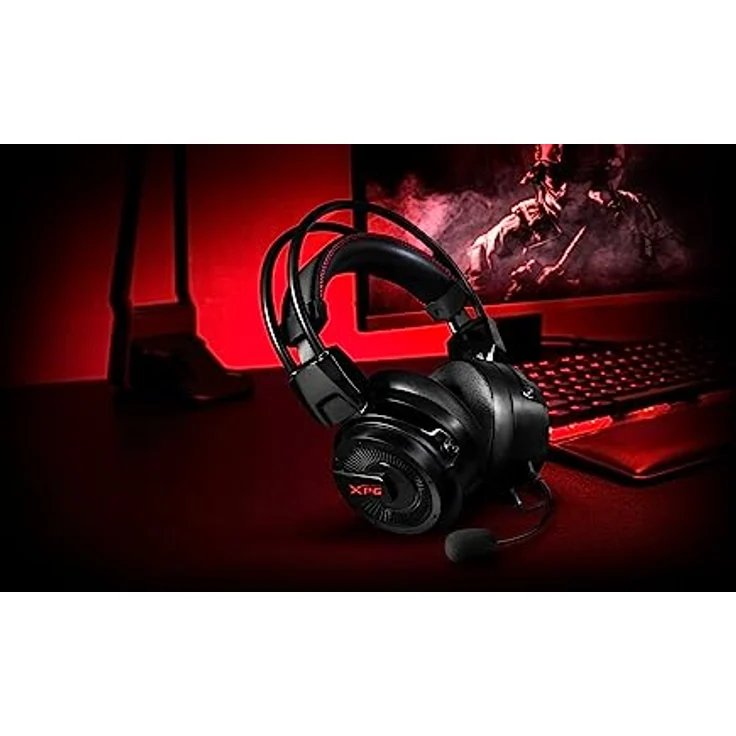 XPG Precog Gaming-Headset mit Mikrofon Hi-Fidelity Dual Treiber 7.1 Virtual Surround Sound (XPG Precog), Einheitsgröße – Bild 2