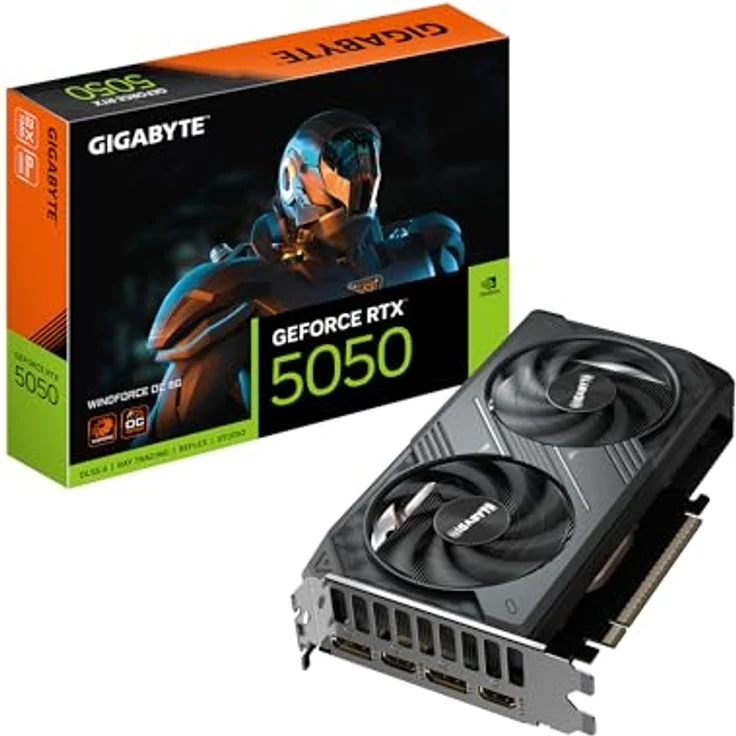 Gigabyte GeForce RTX 5050 WINDFORCE OC 8G Grafikkarte - 8GB GDDR6, 128bit, PCI-E 5.0, 2587MHz, 2 x DP, 2 x HDMI, NVIDIA DLSS 4 – Bild 1