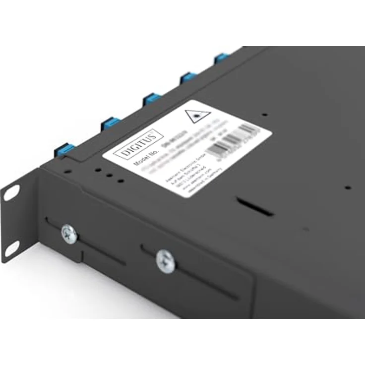 DIGITUS LWL Spleißbox - Glasfaser Patch-Panel - 19-Zoll 1HE - Schnellverschluss-System - Schwarz – Bild 2