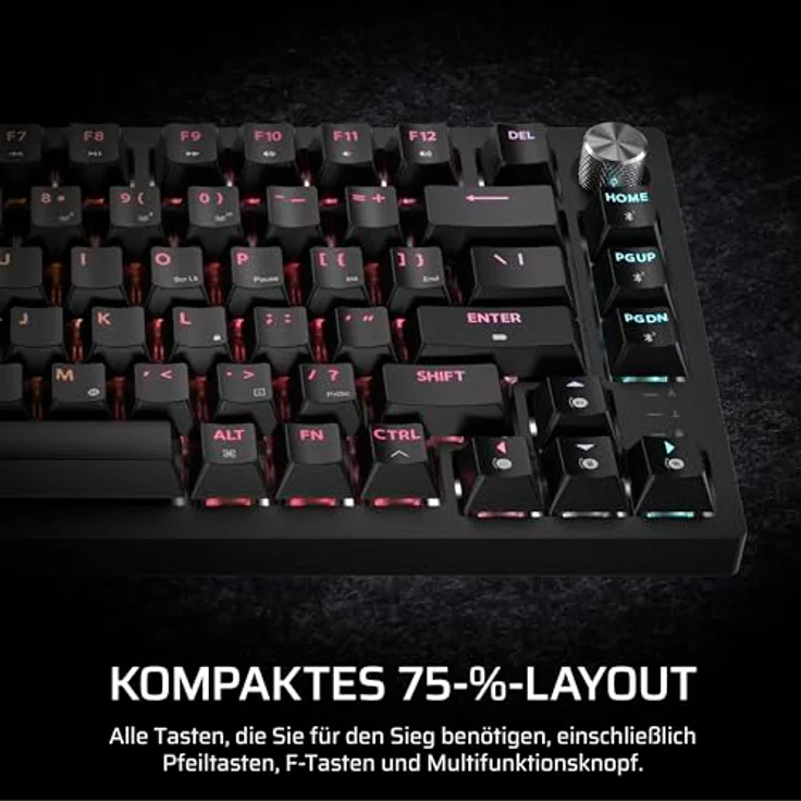 Corsair K65 Plus Wireless TKL Gaming Tastatur, TKL (75%), Corsair MLX Fusion – schwarz, ISO (DE) – Bild 3