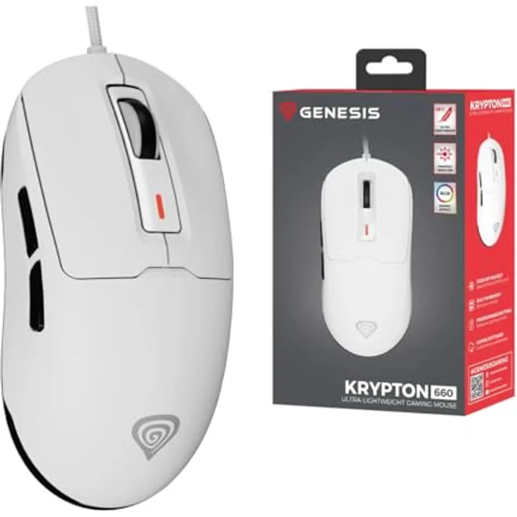 Genesis Maus NMG-2190, Weiß, 12.000 DPI - Mehrfarbige Maus der Marke Genesis mit beeindruckender Präzision – Bild 10