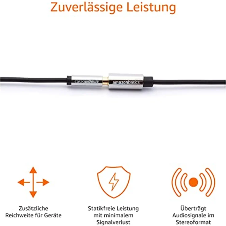 AmazonBasics Stereo-Audiokabel, 3,5-mm-Klinkenstecker auf 3,5-mm-Klinkenbuchse, 1,8 m – Bild 4