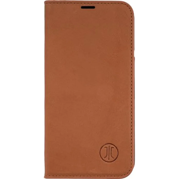 JT Berlin Echtleder BookCase Tegel für Apple iPhone 17, Smartphone Hülle mit Kartenfach, cognac Braun