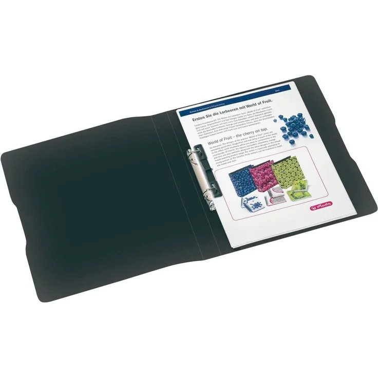 Herlitz Präsentationsordner, Ringbuch A4 PP 2-Ring 2,7cm opak schwarz – Bild 1
