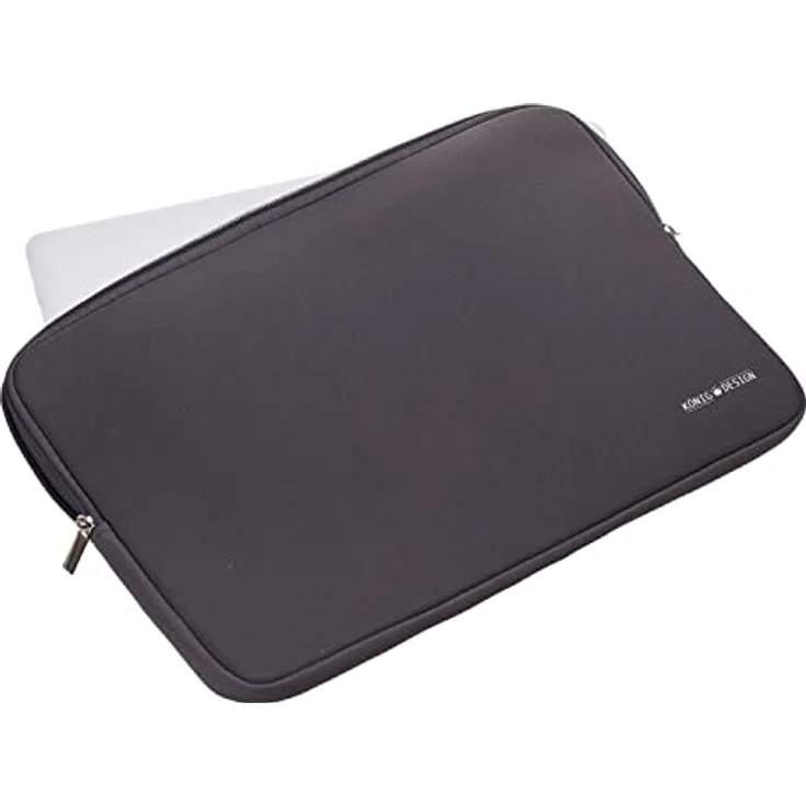 König Design Laptophülle 14 Zoll, stoßfeste Notebooktasche aus Polyester, grau – Bild 3