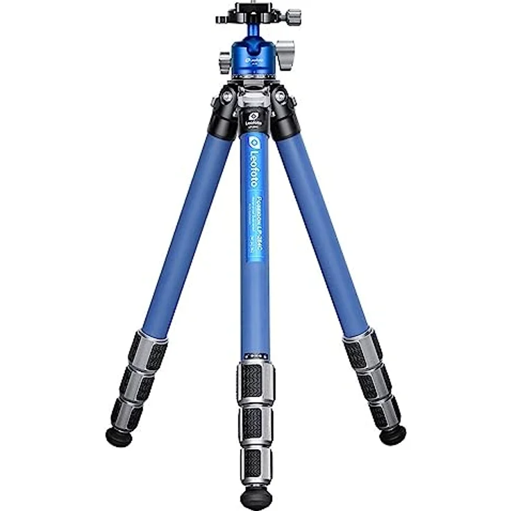 Leofoto LP-284C+LH-30 Poseidon-Series, CNC Stativkit mit 10-lagigen Karbonfaser-Beinrohren, 10 kg Traglast, blau – Bild 1