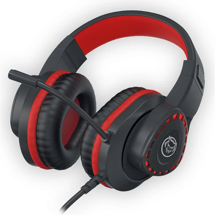 Qware Gaming Headset Tulsa, Kabelgebundenes Headset kompatibel mit Xbox, PS5/PS4 & Nintendo Switch, Rot