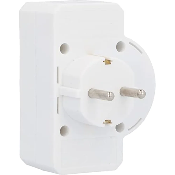 Unitec Zwischenstecker mit 1x Schuko und 2x Euro Schalter, mit beleuchtetem Schalter, weiß, lose – Bild 4