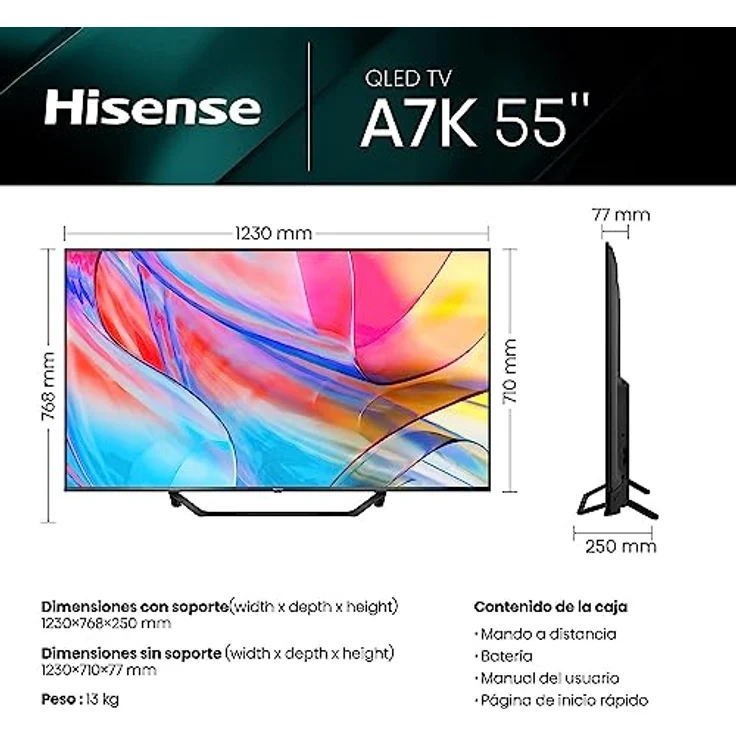 Hisense 55A7KQ (55", LCD, UHD, 2023), TV, Schwarz – Bild 4