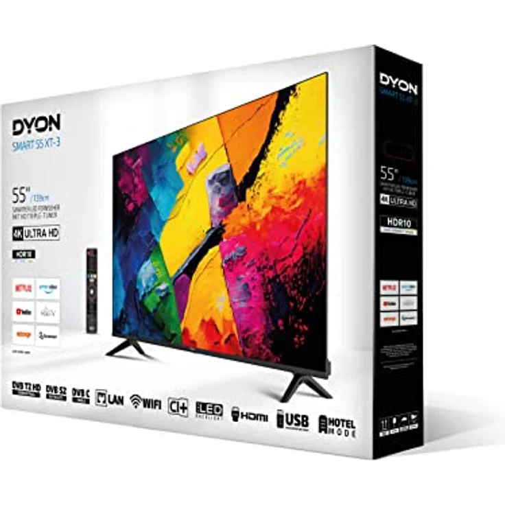 DYON Smart 55 XT-3 139 cm (55 Zoll) Fernseher (4K Ultra-HD Smart TV, HD Triple Tuner (DVB-C/-S2/-T2), Prime Video, Netflix & HbbTV) [Modelljahr 2023] – Bild 5