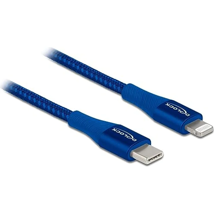 Delock Lightning-Kabel USB-C männlich zu Lightning männlich 50 cm Blau für Apple iPad-iPhone-iPod (Lightning) – Bild 2