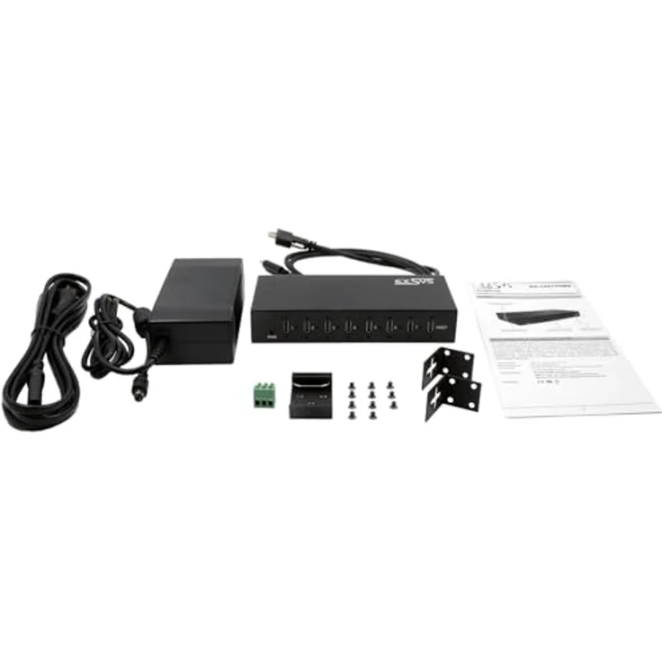 Exsys EX-12277HMS 7-Port USB 3.2 Gen 2 Metall HUB, 7x USB-C Anschlüsse, 15KV ESD Schutz, Wand- und Rackmontage – Bild 5