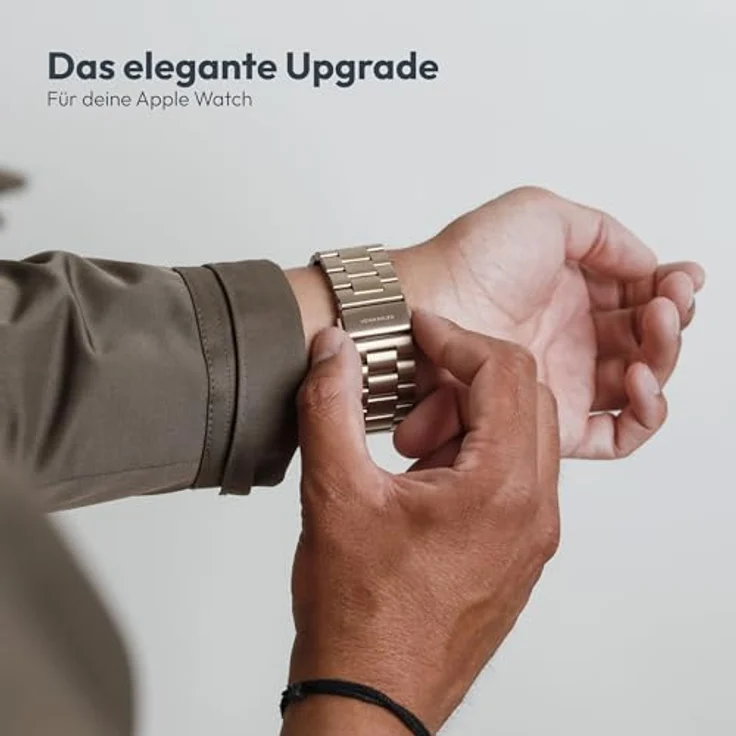 VONMÄHLEN Link Bracelet, Edelstahlarmband für Apple Watch, Sunset Gold, Titan Grad 2, 44 | 45 | 46 | 49mm, elegantes Five-Link Design – Bild 5