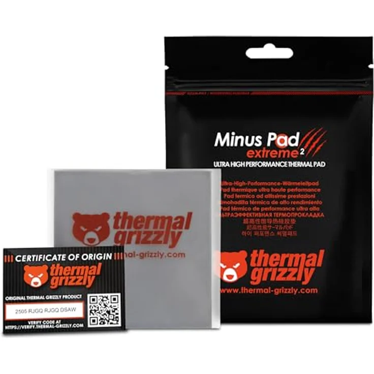 Thermal Grizzly Minus Pad Extreme V2, Wärmeleitpad mit überragender Wärmeleitfähigkeit, 100 x 100 x 0,5 mm – Bild 1